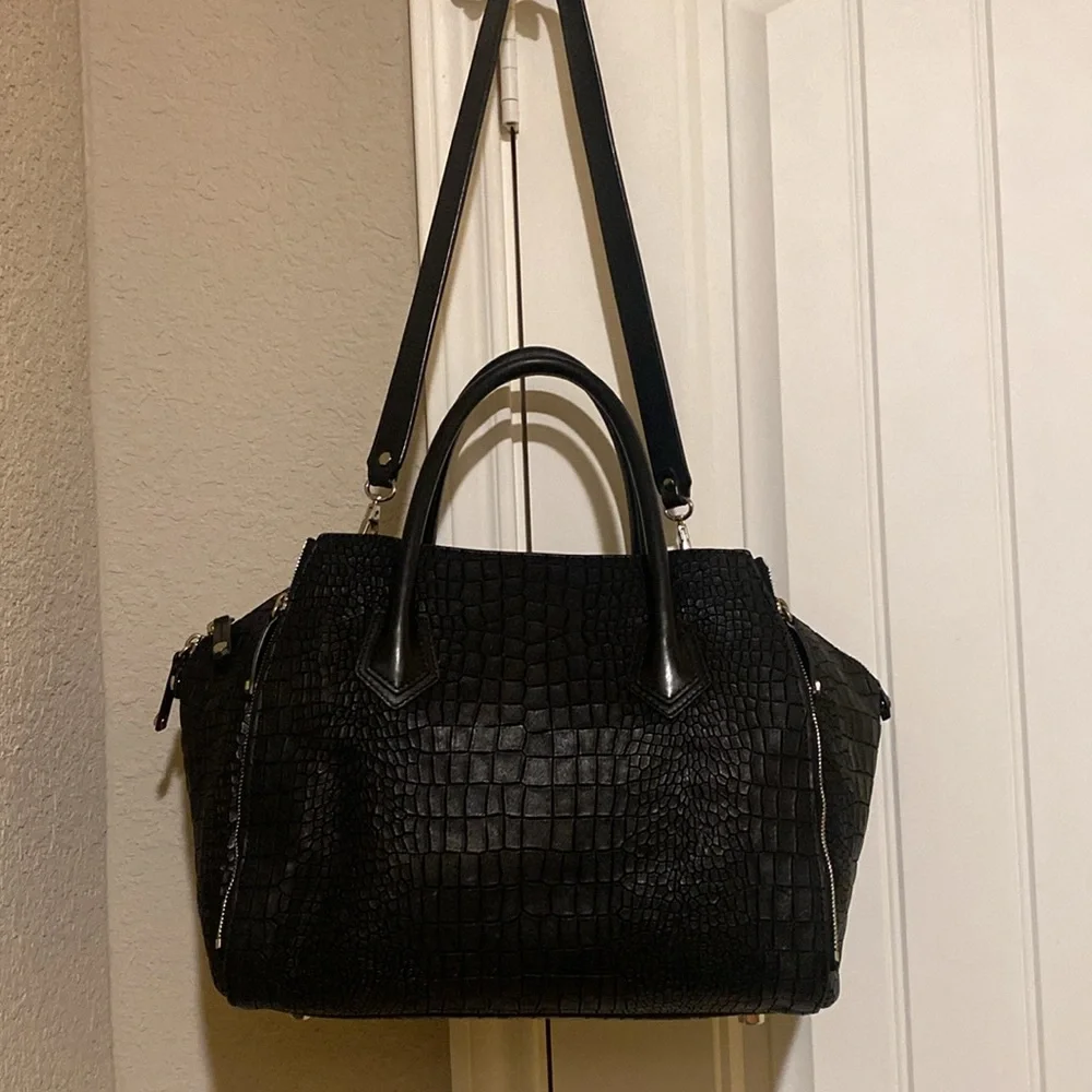 Rebecca minkoff large mock croc perry satchel
